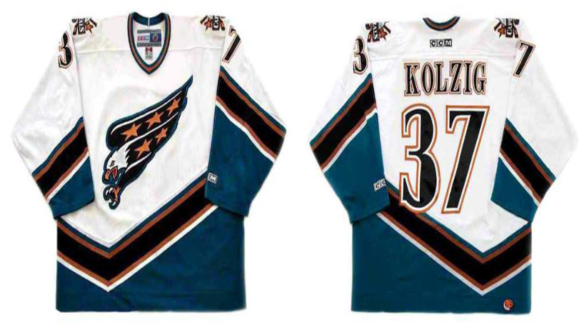 2019 Men Washington Capitals #37 Kolzig white CCM NHL jerseys